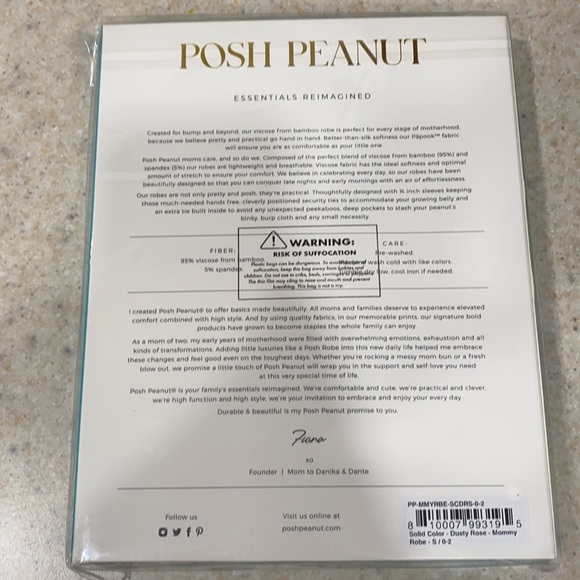 Posh Peanut Dusty Rose Robe - brand new - Picture 3 of 3